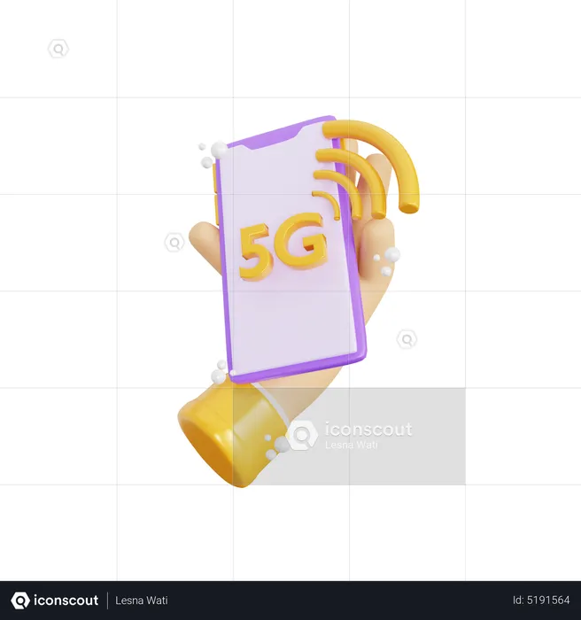 5 G Mobile Network  3D Icon