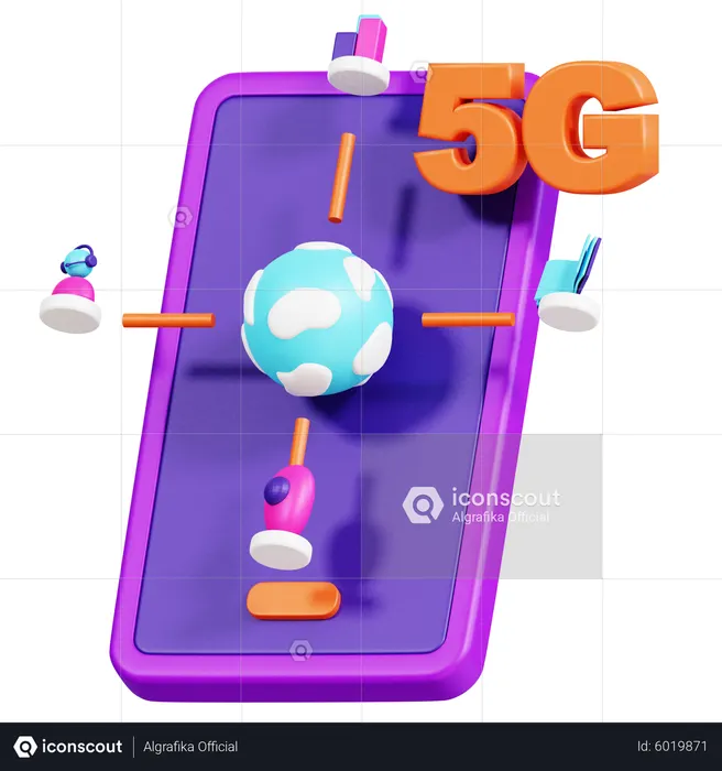 5 G Network  3D Icon