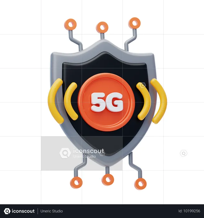 5 G Network Security  3D Icon