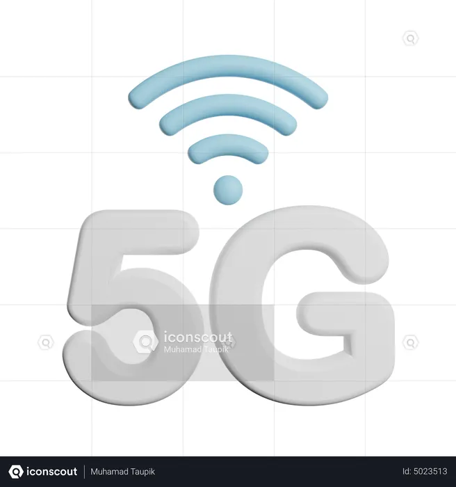 5 G Network Signal  3D Icon