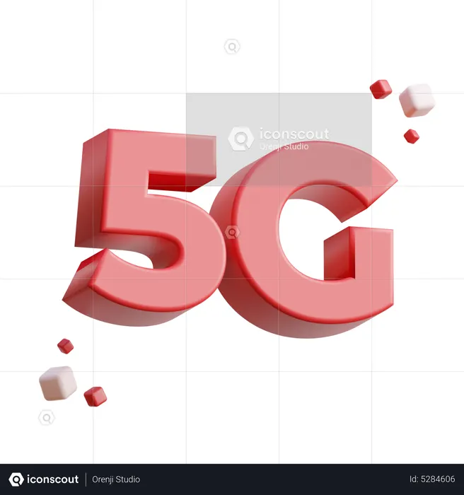 5 G Network Signal  3D Icon