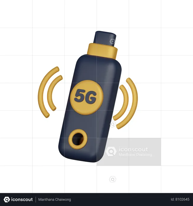 5 G Pendrive  3D Icon