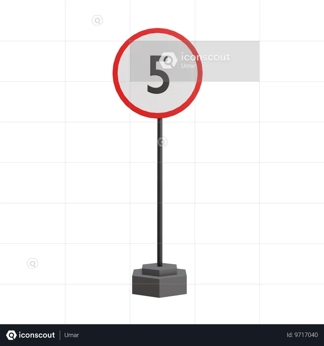Límite de 5 velocidades  3D Icon