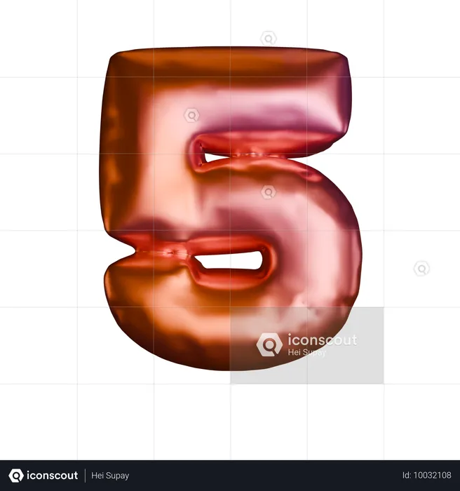 5 Number  3D Icon