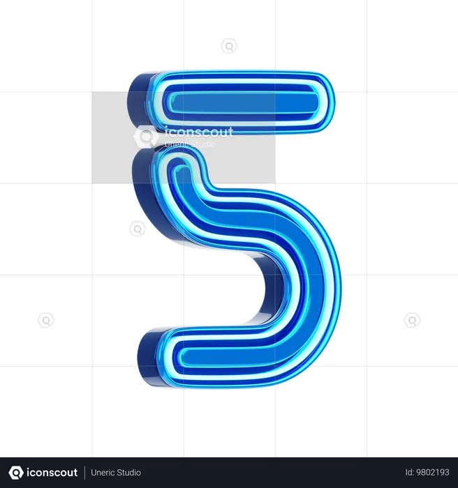 5 Nummer  3D Icon