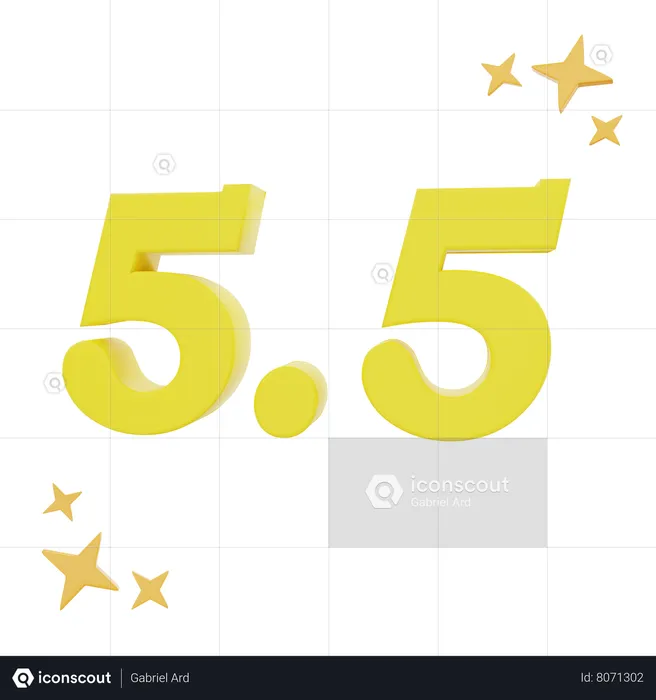 5 Point 5  3D Icon
