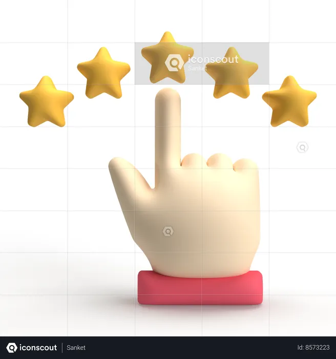 5 Star Rating  3D Icon