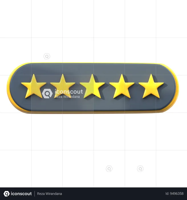 5 Star Rating  3D Icon