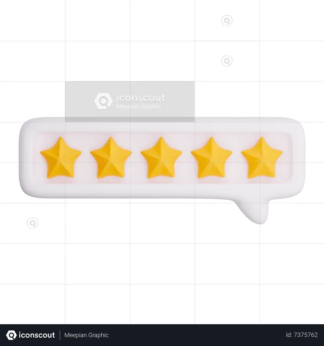 5 Star Rating  3D Icon