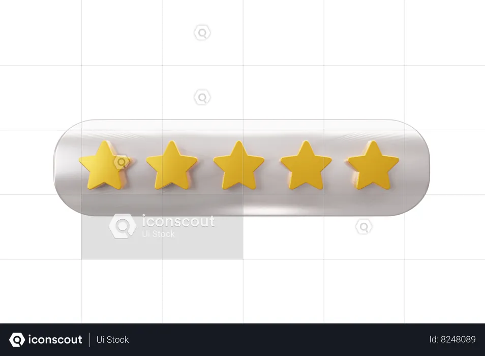 5 Star Rating  3D Icon