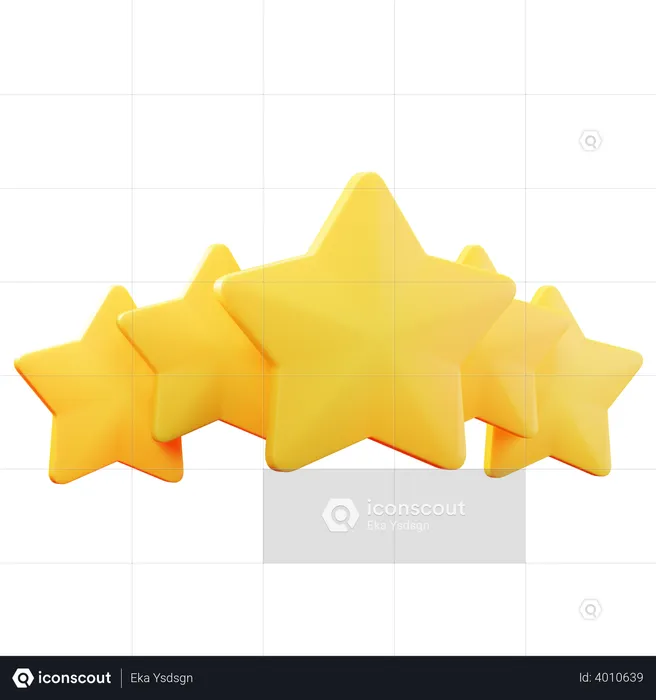 5 Star Rating  3D Illustration