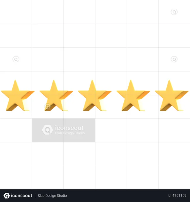 5 Star Rating Emoji 3D Illustration