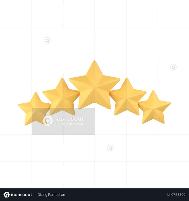 5 Star Rating  3D Icon