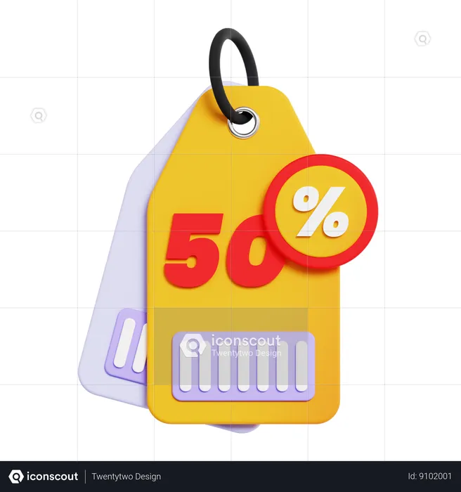 50% de desconto  3D Icon