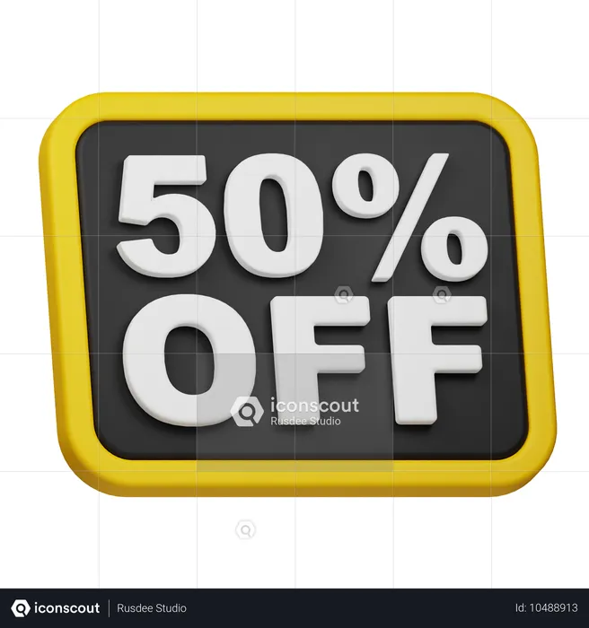 50% de desconto  3D Icon