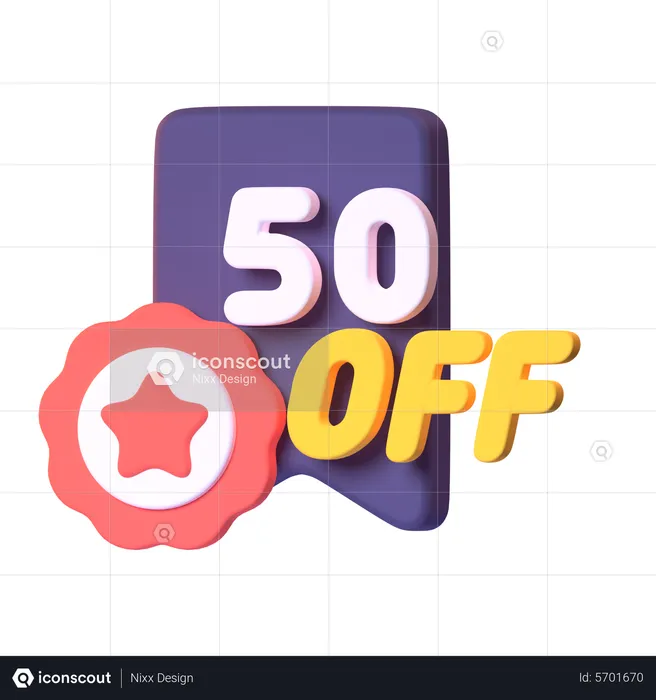 50% de desconto  3D Icon