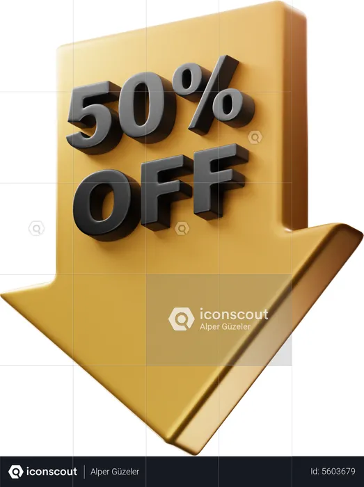 50 pour cent de réduction  3D Icon