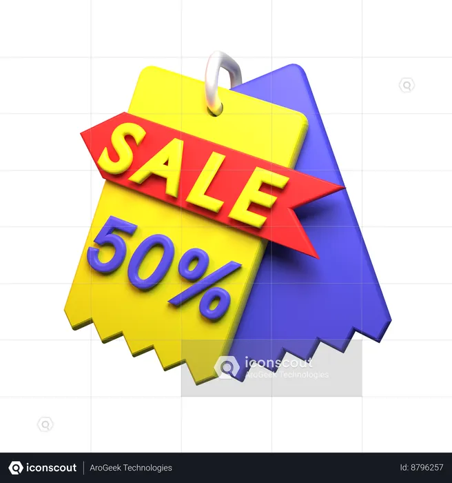 50% de desconto  3D Icon