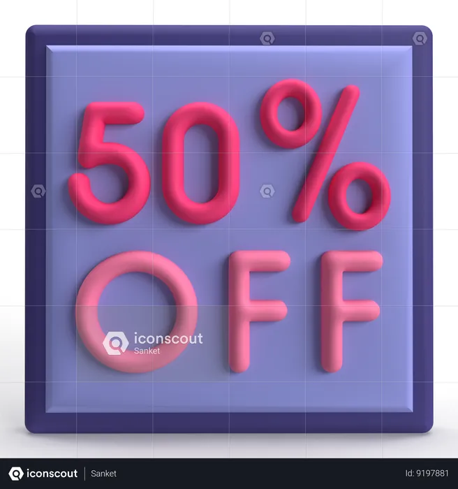 50 desconto  3D Icon