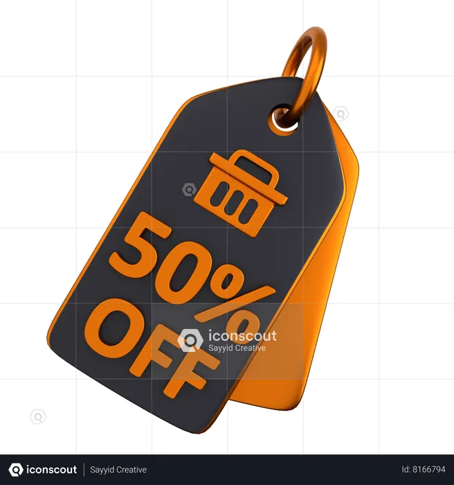 50 Discount Tag  3D Icon