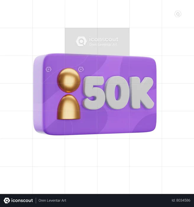 50 K Subscribers  3D Icon