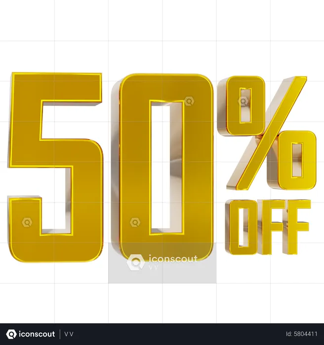 50 percent discount  3D Icon