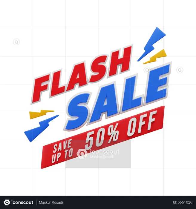 50 Percent Flash Sale  3D Sticker