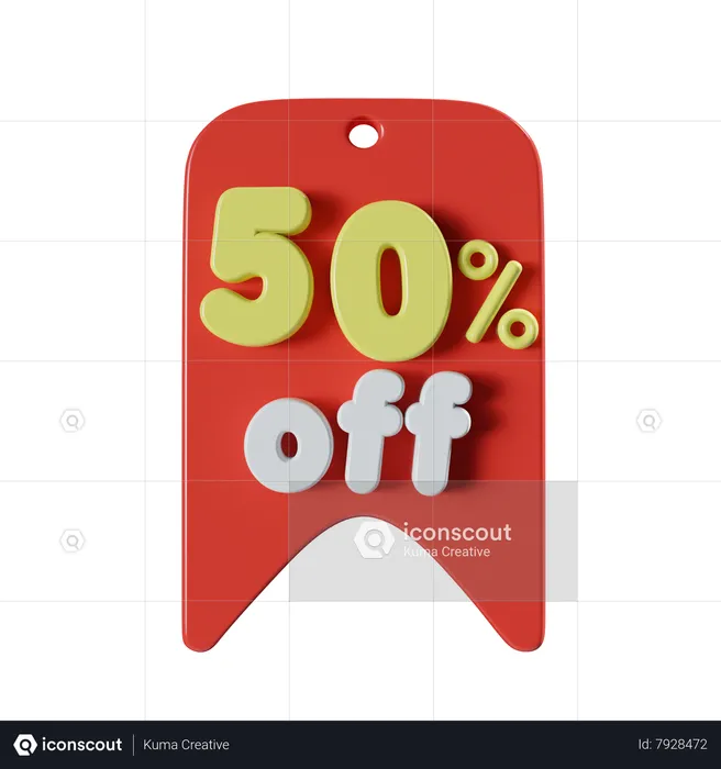 50 Percent Off  3D Icon