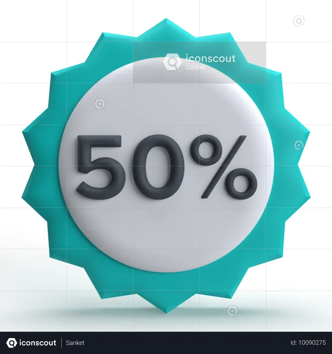 50 Percent Off  3D Icon