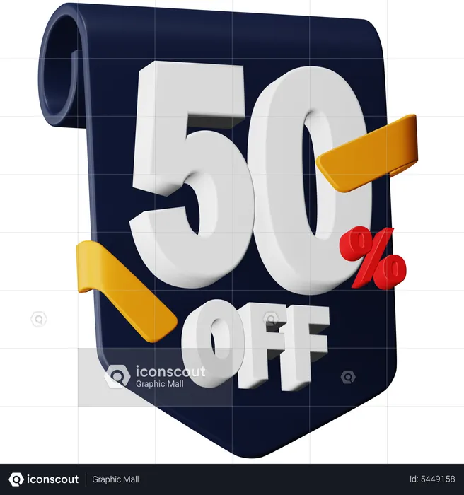 50 Percent Off  3D Icon