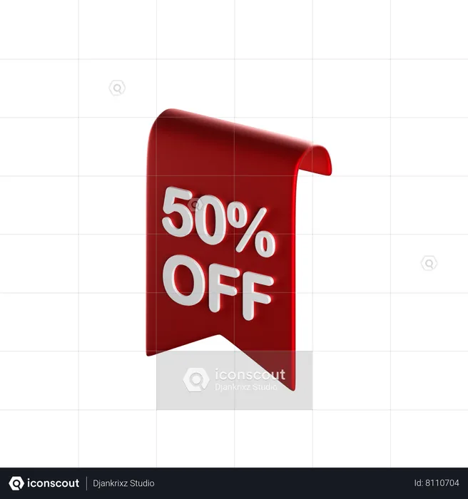 50 Percent Off  3D Icon