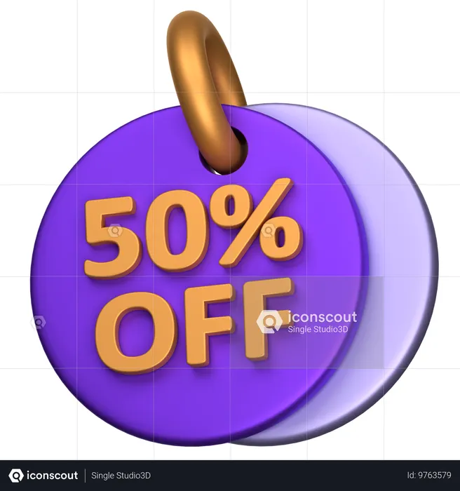 50 Percent Sale  3D Icon