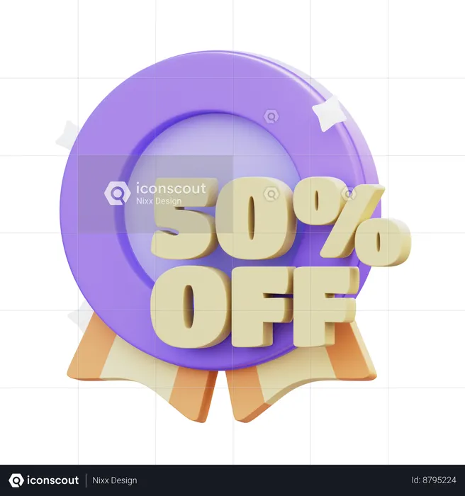 50 Percentage Off  3D Icon