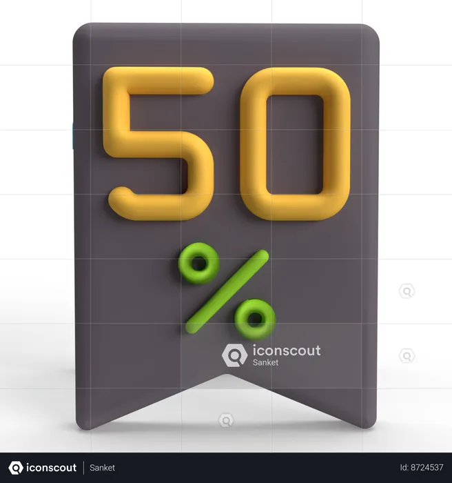 50 por cento  3D Icon