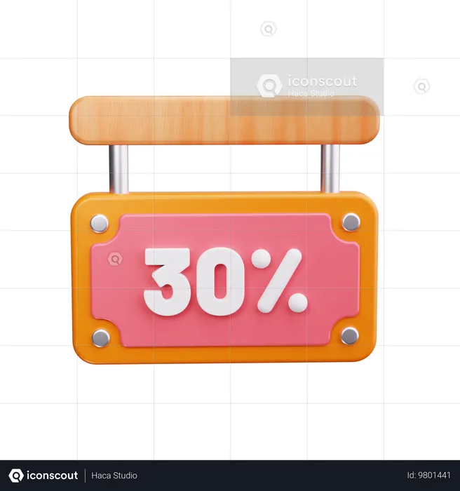 50 por cento de desconto  3D Icon