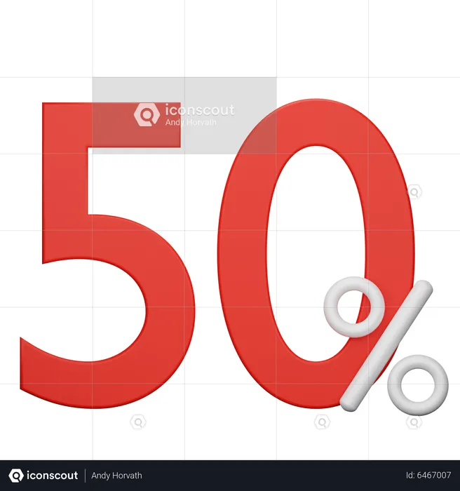 Promoción de oferta del 50 por ciento  3D Icon