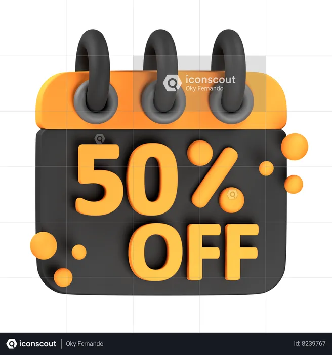 50 % de congé par jour  3D Icon