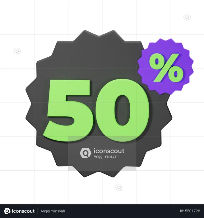 50% Rabatt  3D Icon