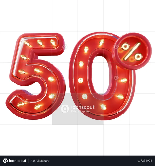 Venda com desconto de 50%  3D Icon