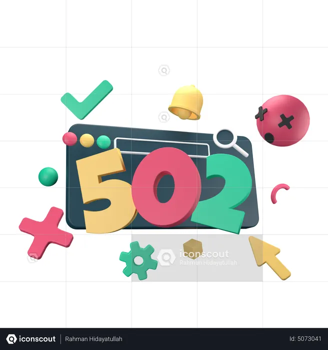 502 Bad Gateway-Fehler  3D Icon