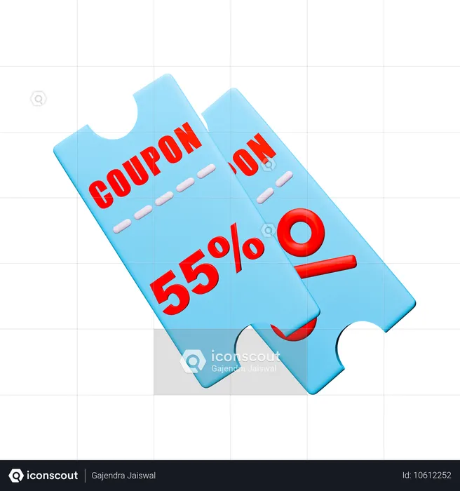 Cupom de desconto de 55%  3D Icon