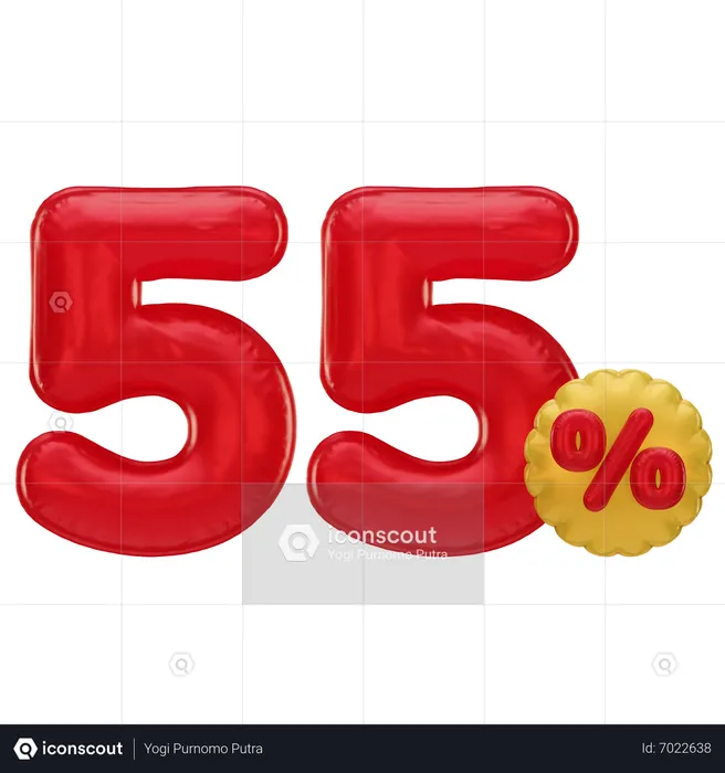 55 pour cent de réduction  3D Icon