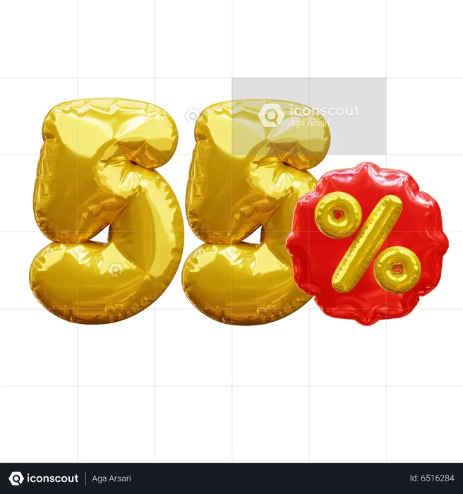 55 Prozent  3D Icon