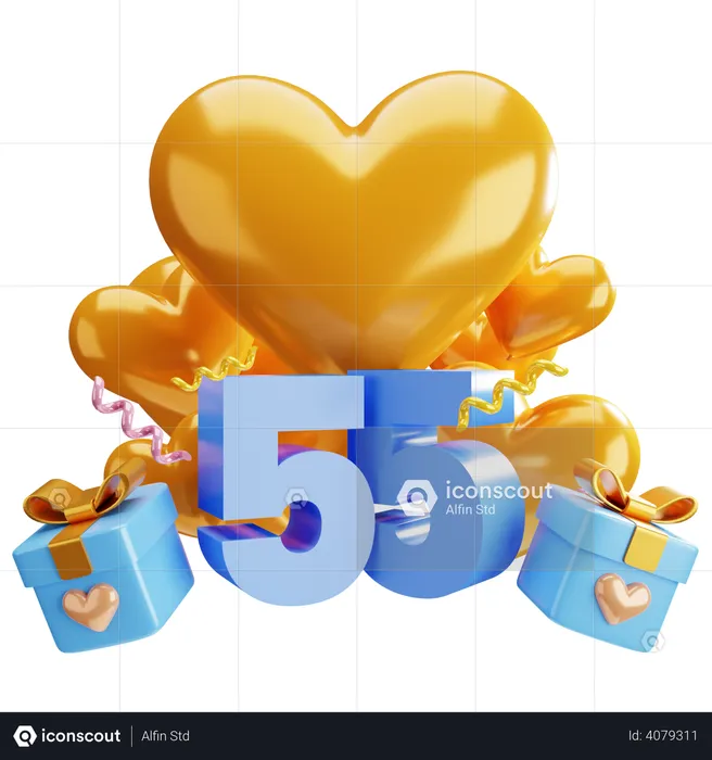 55th anniversary  3D Illustration