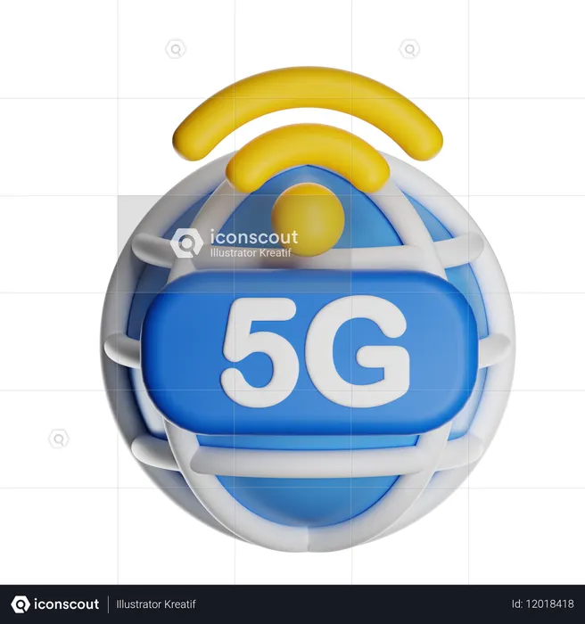 5Gネットワーク  3D Icon