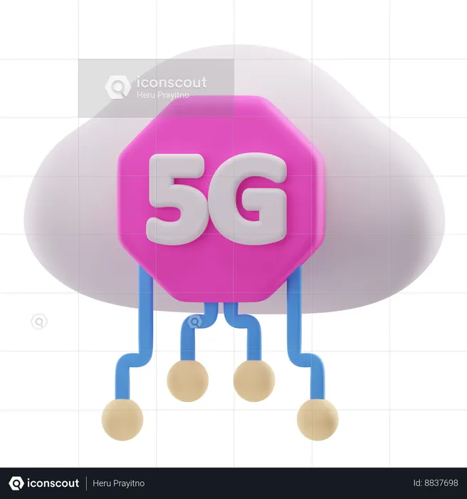 Nuage 5g  3D Icon