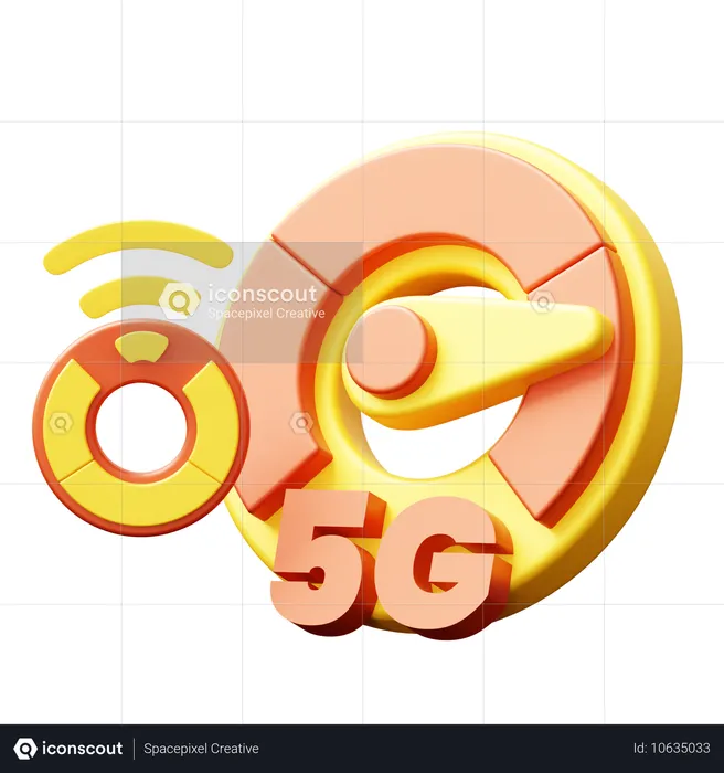 5g 고속 인터넷  3D Icon