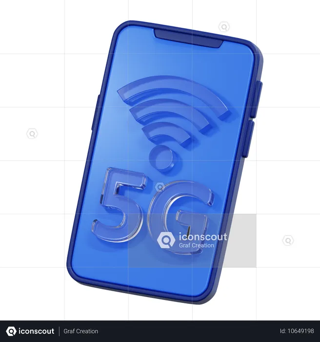 デジタル接続と経済性のための 5G ネットワーク信号アイコン  3D Icon