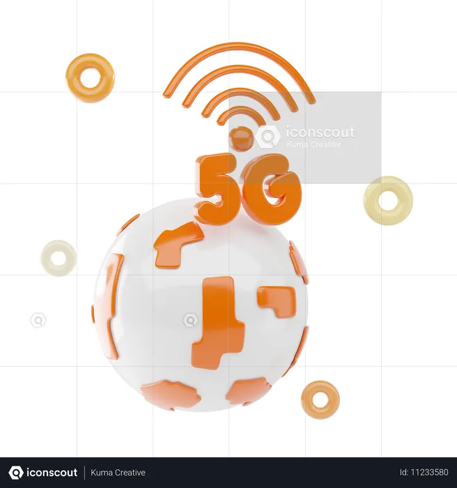 5G-Signal  3D Icon