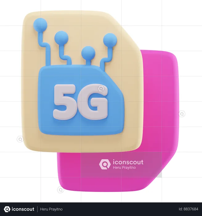 5G Sim Card  3D Icon